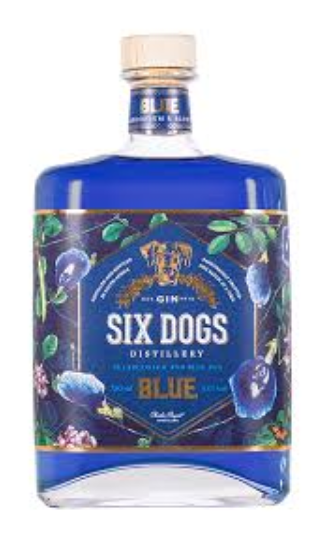 SIX DOGS BLUE GIN 750ML